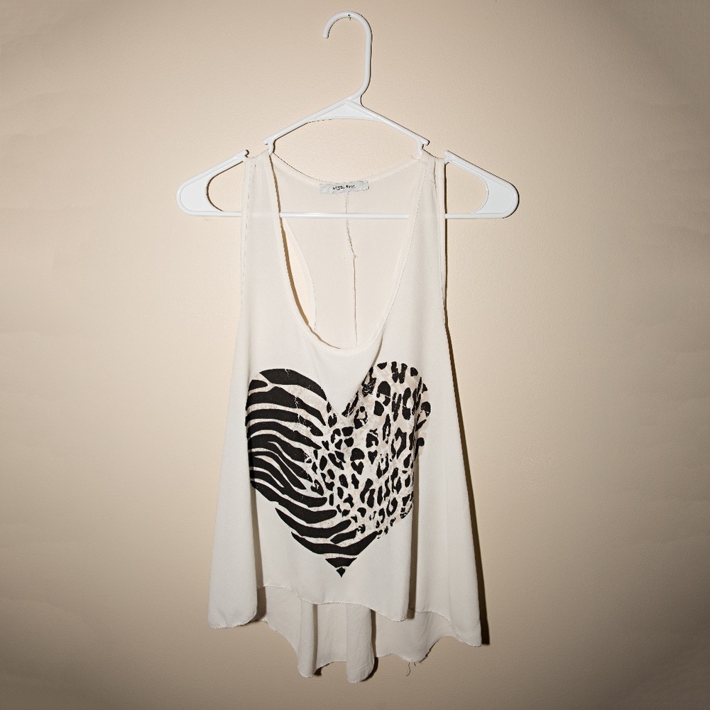 Zebra/Leopard Heart Tank Top